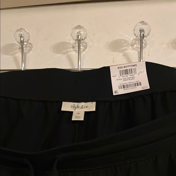 NWT Style & Co Black Track Pants Joggers - Picture 2 of 8